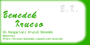 benedek krucso business card